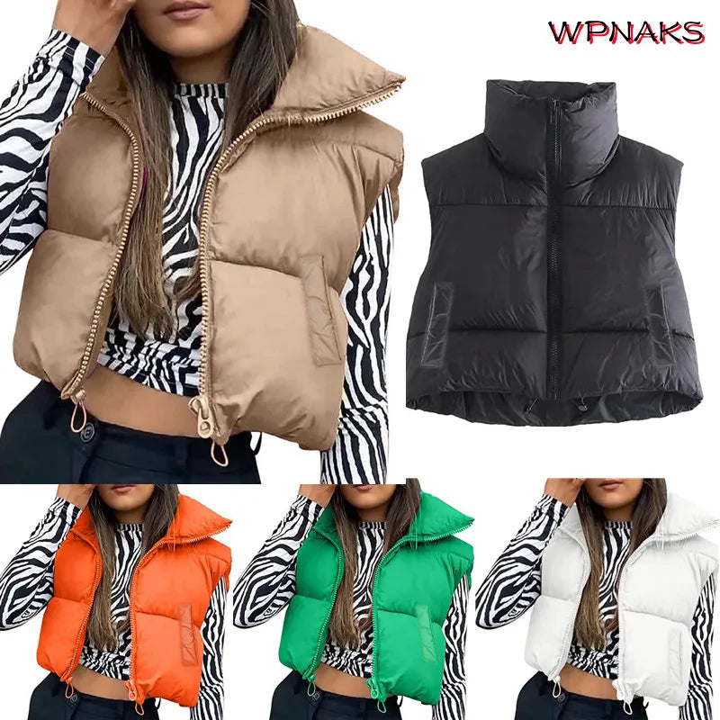Cropped Puffer Vest