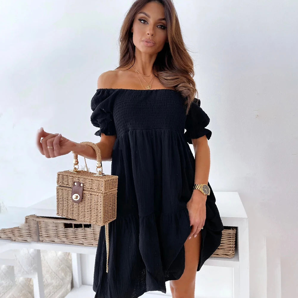 Off the shoulder mid dress