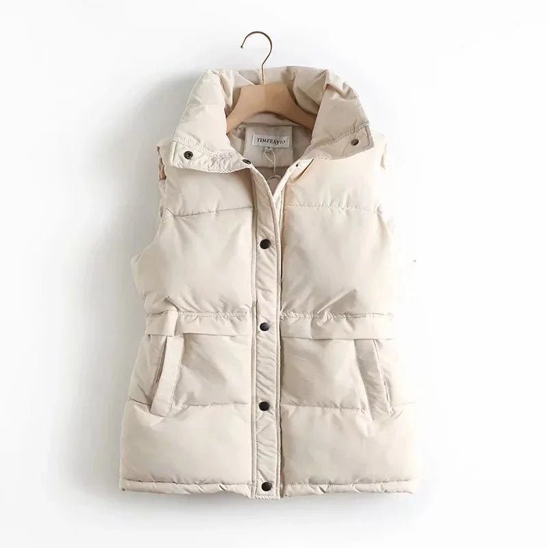 Cotton Padded Vest with Pockets