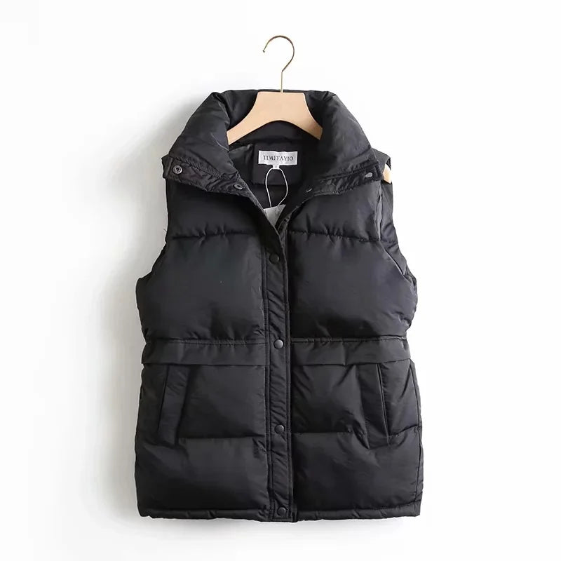 Cotton Padded Vest with Pockets