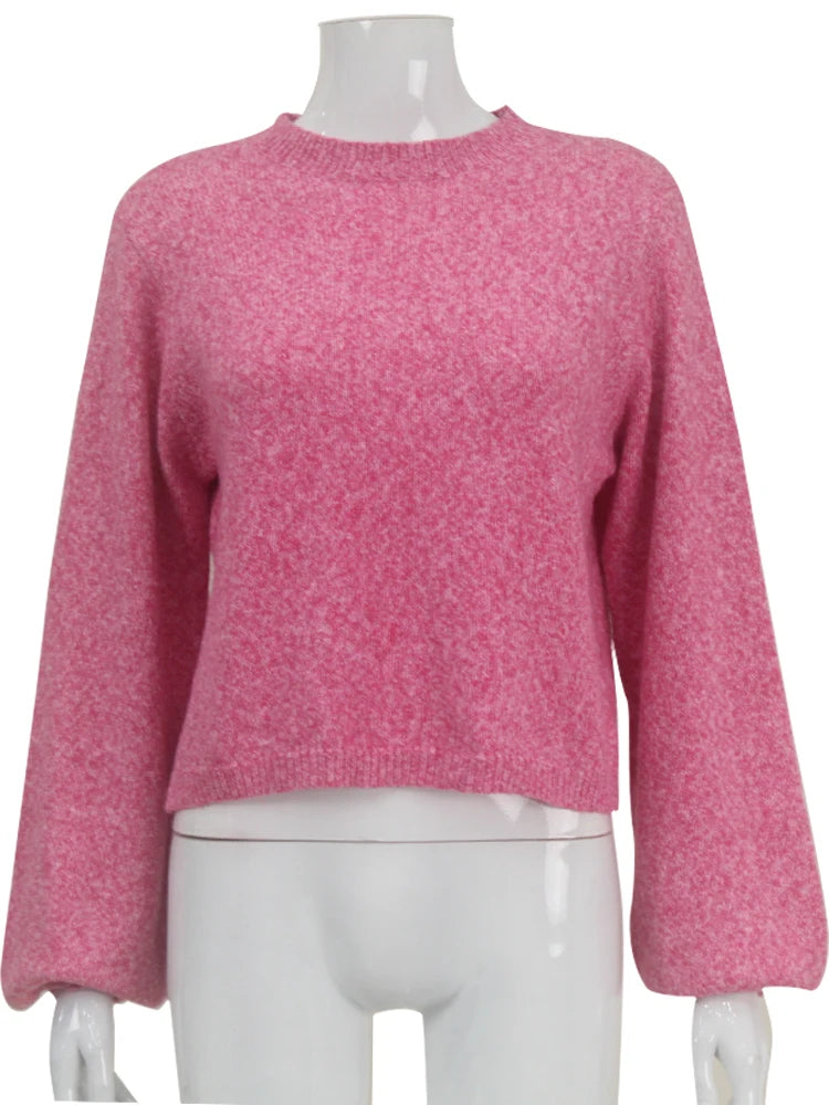 Open-back knitted sweater