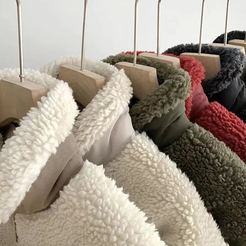 Warm Plush Jacket with Pockets