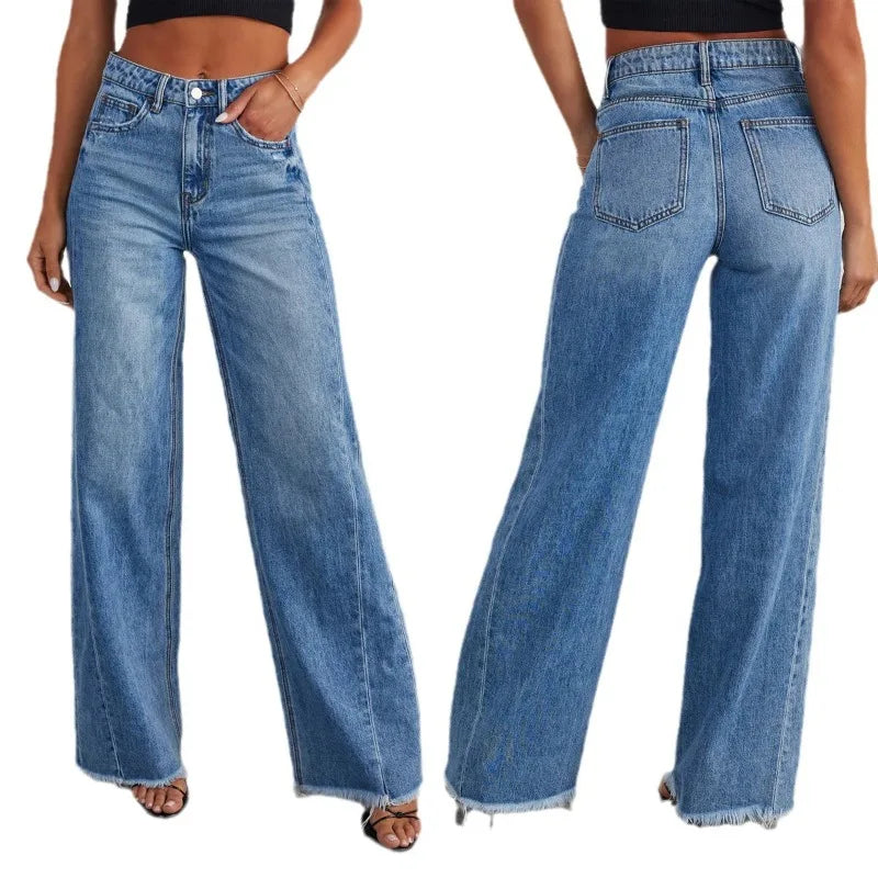 Blue Frayed Jeans (wide)