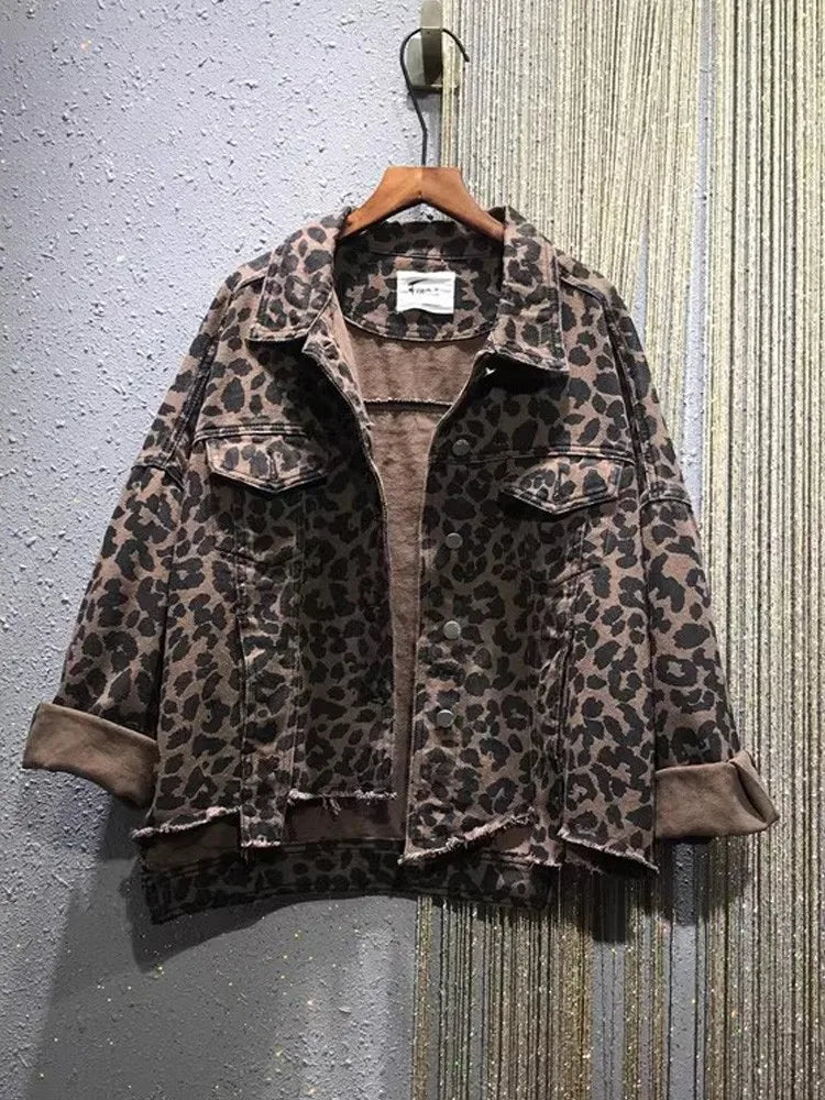 Leopard Denim Jacket