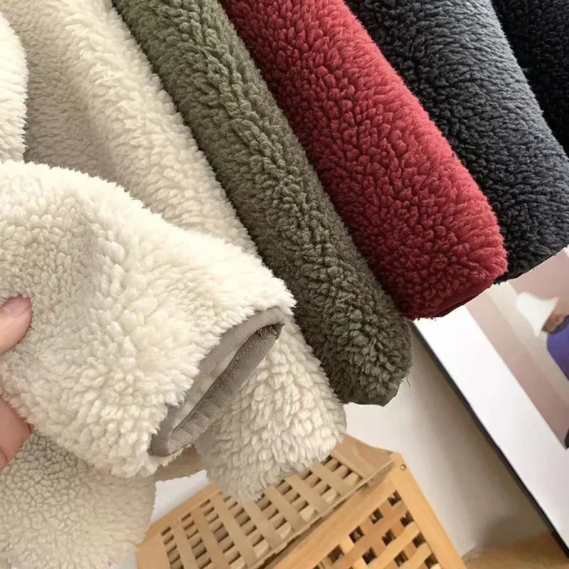 Warm Plush Jacket with Pockets
