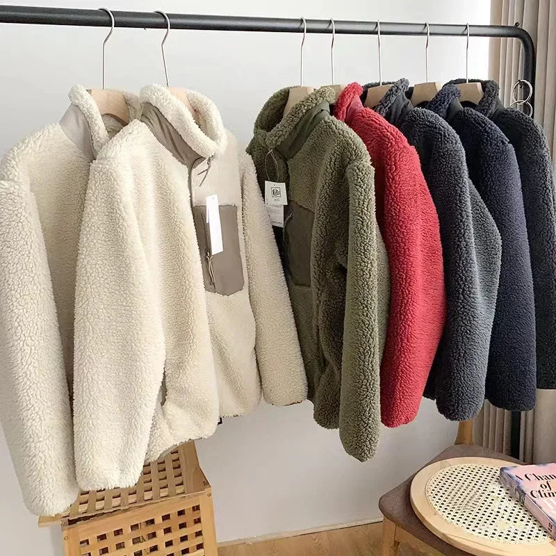 Warm Plush Jacket with Pockets