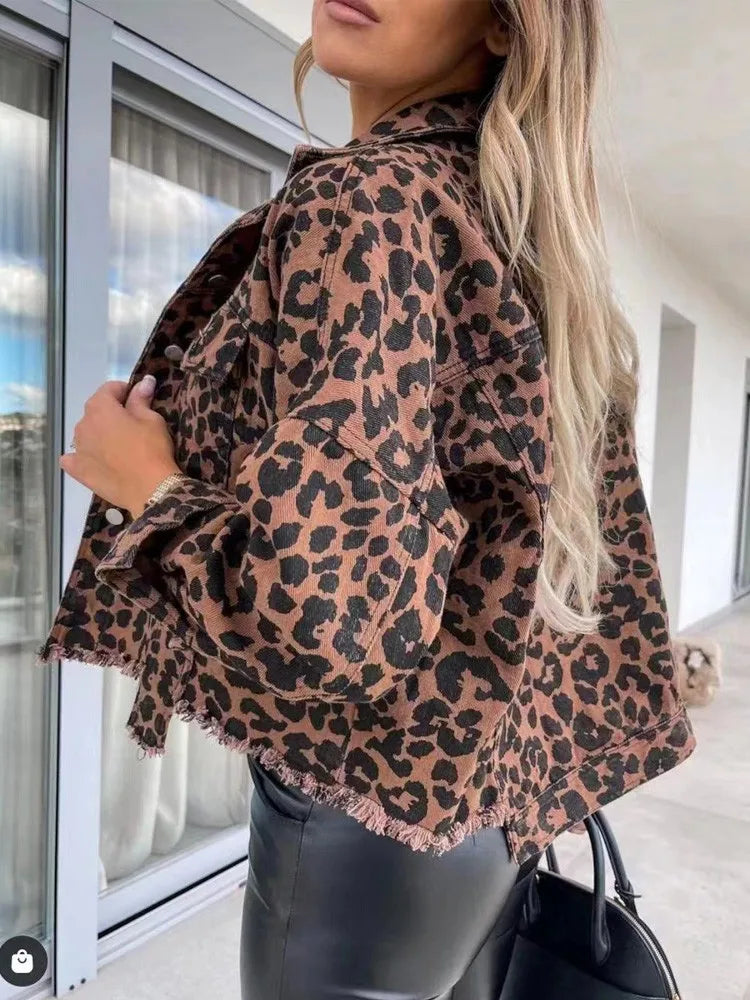 Leopard Denim Jacket