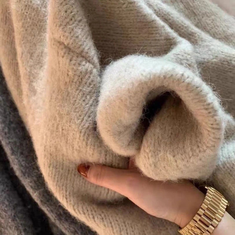 Solid Color Oversized Cardigan