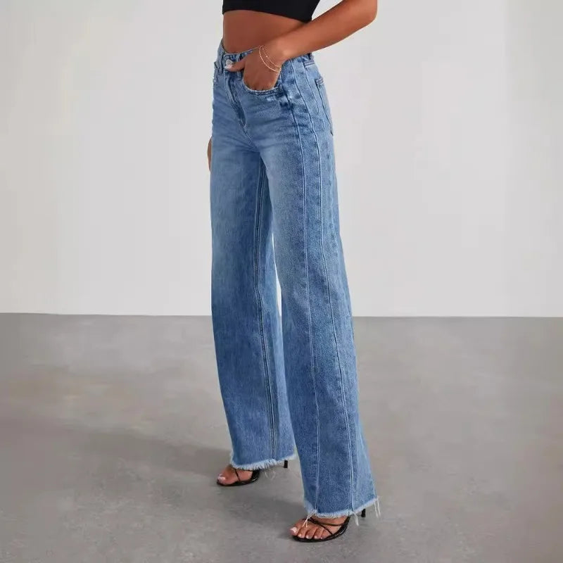 Blue Frayed Jeans (wide)