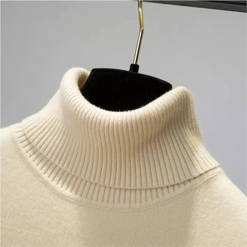 Thicken Velvet Lined Warm Turtleneck Sweater