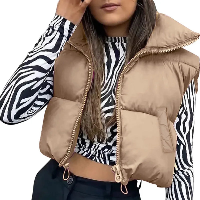 Cropped Puffer Vest
