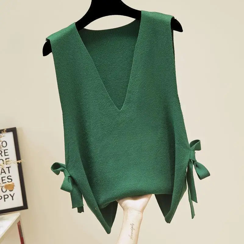 Sweater Knit Vest (side tie)