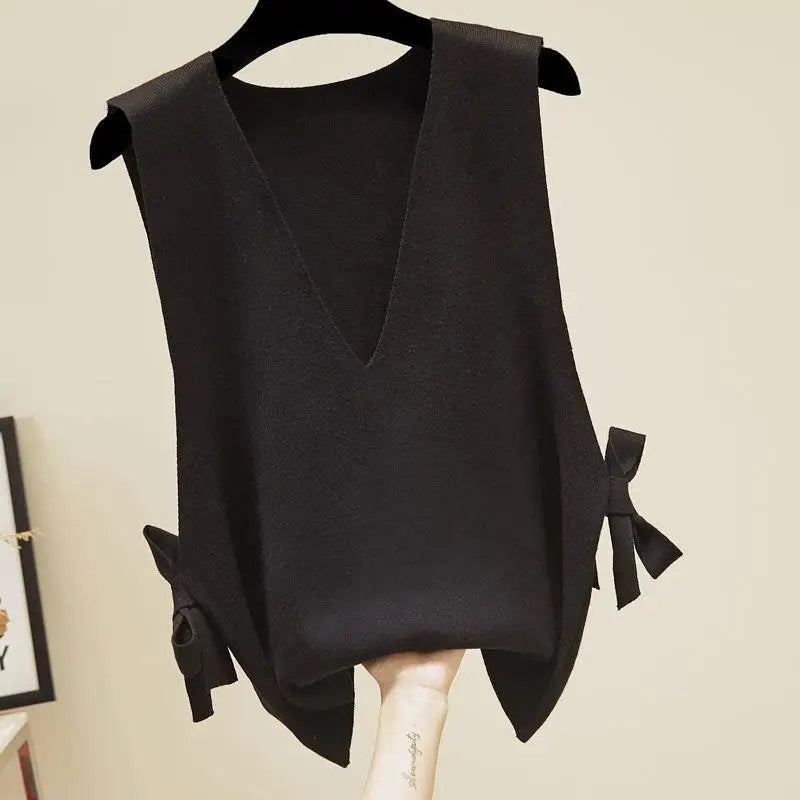 Sweater Knit Vest (side tie)