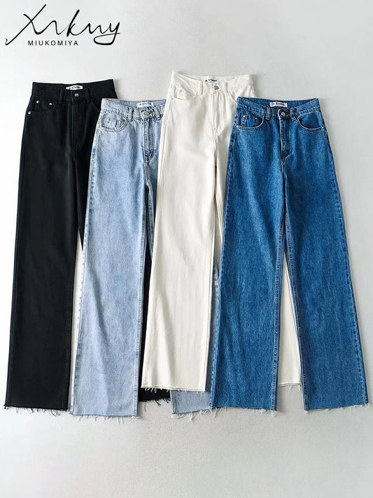 High-Waist Boyfriend Denim