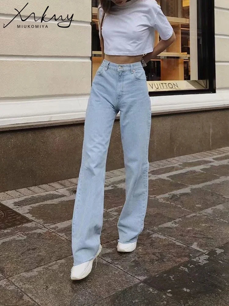 High-Waist Boyfriend Denim