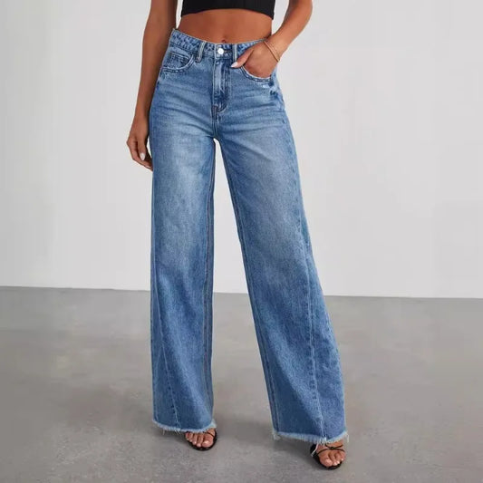 Blue Frayed Jeans (wide)