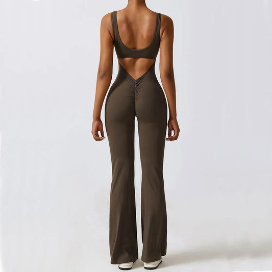 Flare Bottom Yoga Jumpsuit