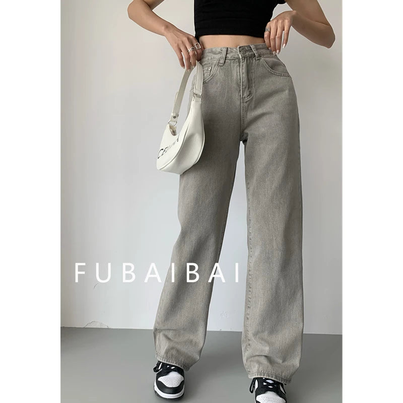 Grey High-Waist Denim